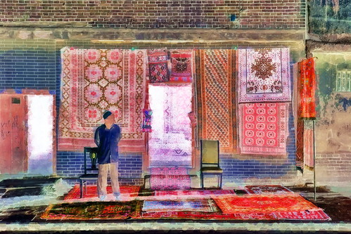 china kashgar carpetshop asienmanphotography asienmanphotoart silkroad oasiscity