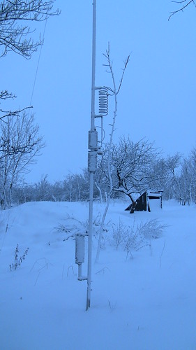winter sunset snow denmark 2009 antenna butternut ribe hf2v