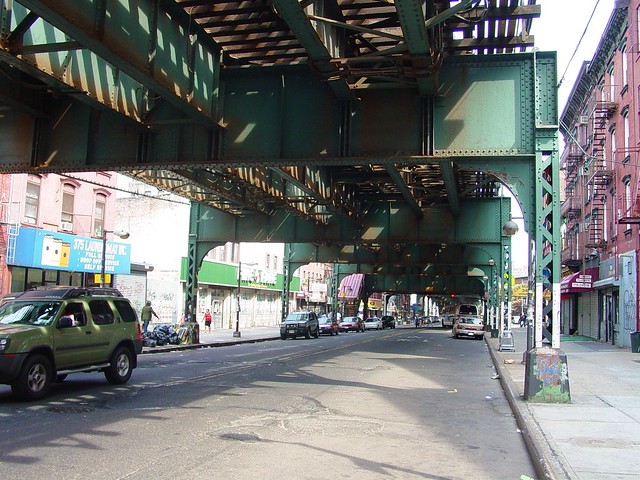 Elevated Train over Broadway, Brooklyn - Old & Improved
