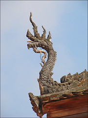 Dragon sur la toiture du sanctuaire du Vat Sisaket (Vientiane)