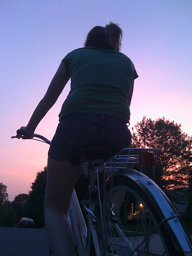 shadow portrait girl bike silhouette