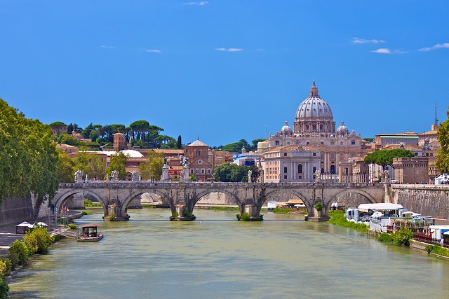 St. Peter’s Basilica and Ponte Sant'Angelo from Ponte Umberto I