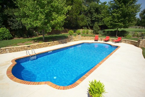 Vinyl pool with brick coping | Flickr - Photo Sharing!