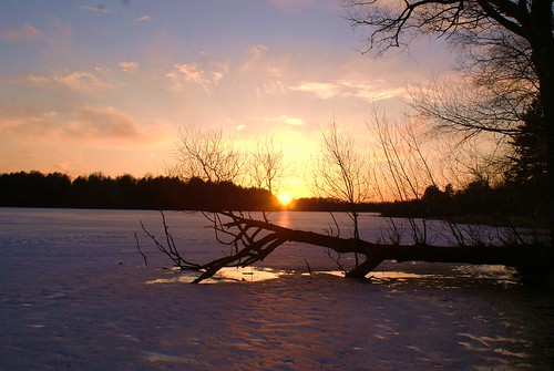 sunset lake snow tree ice nature wisconsin clouds outdoors frozen sony mercer wi a300 ironcounty