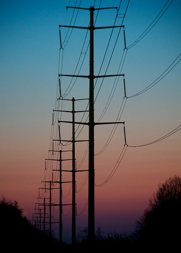 sunset powerlines electricity utilities highvoltage