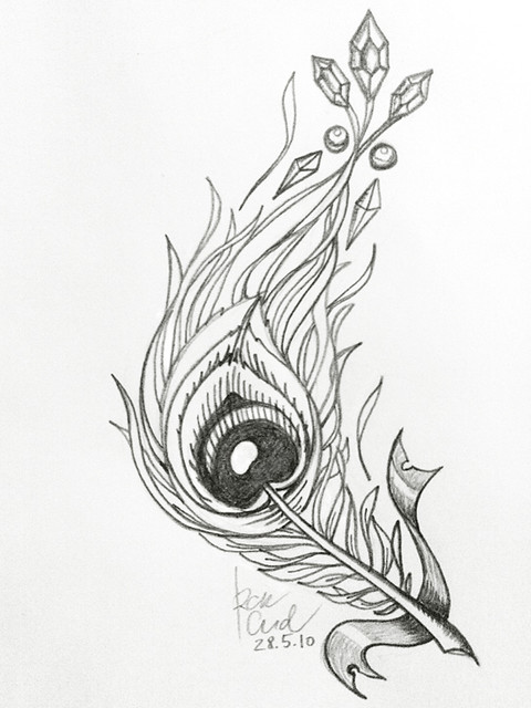 Feather tattoo sketch | Explore & ♦'s photos on Flickr. & … | Flickr ...