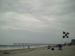 Overcast  mid to upper 70s. This is MY perfect day at the beach!