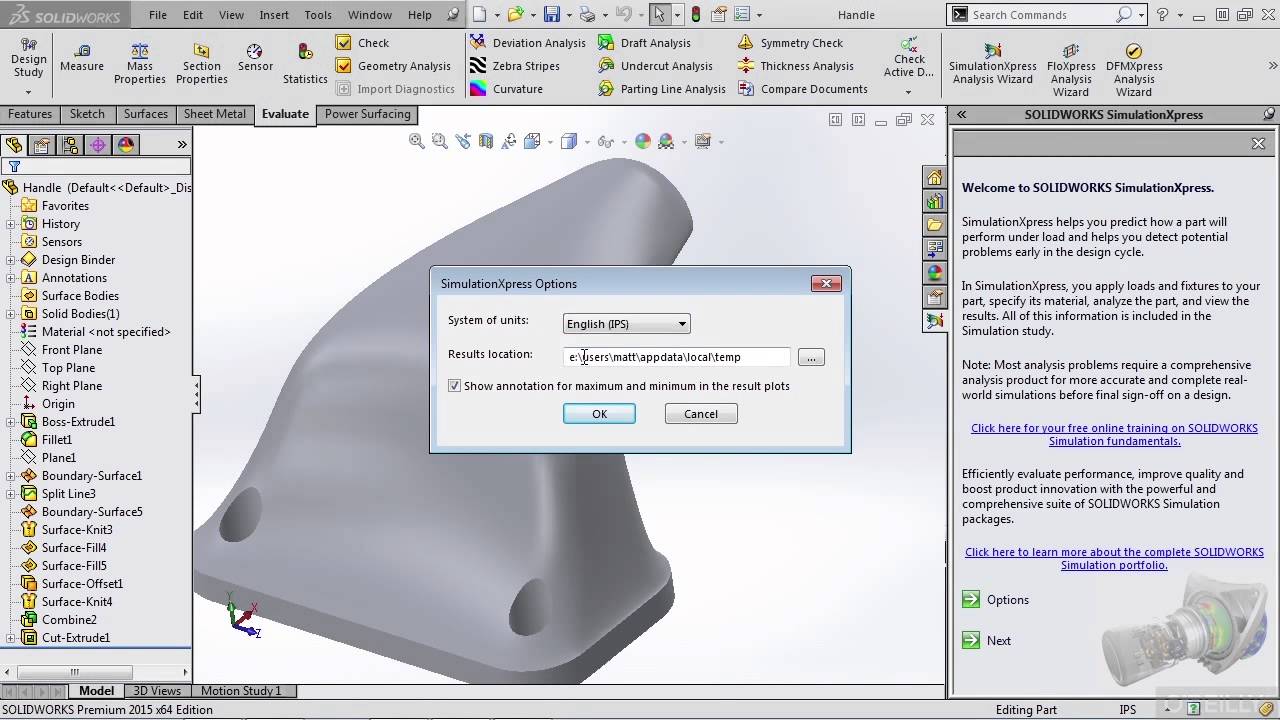 Learning Simulation Xpress and Flow Xpress in SolidWorks Training Video
