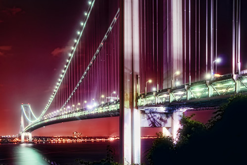 nyc newyorkcity longexposure bridge newyork night geotagged hudsonriver statenisland verrazanobridge hdr verrazanonarrowsbridge verrazano mudpig stevekelley