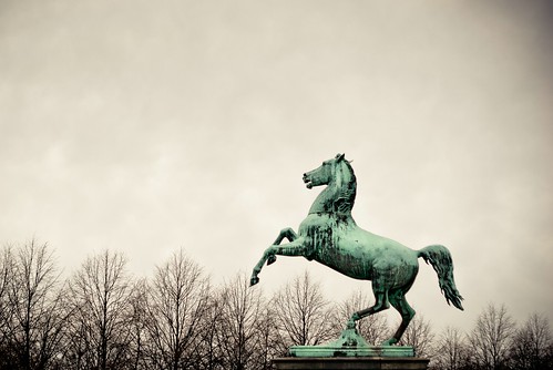 autumn trees horse statue 50mm university pentax herbst hannover explore universität bäume pferd k200d