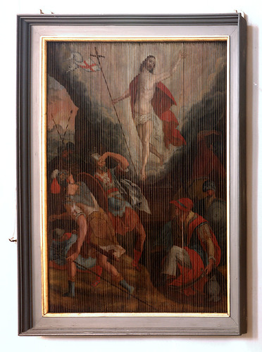 painting nude soldier flag jesus nackt fahne soldat malerei auferstehung resurrexion riffelbild lamellenbild riefelbild