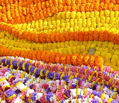 Floral Wreath at Morning Flower Market at Armenian Ghat, Kolkata