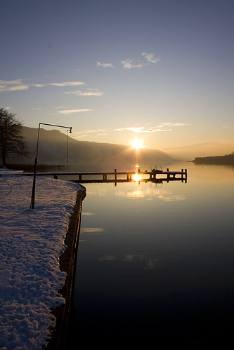 sunset lake austria see carinzia ossiach ossiacher