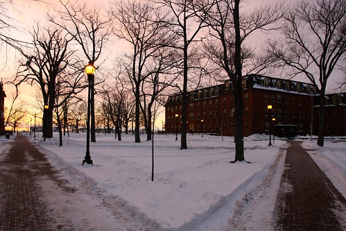 winter sunset snow canada campus university pei charlottetown upei