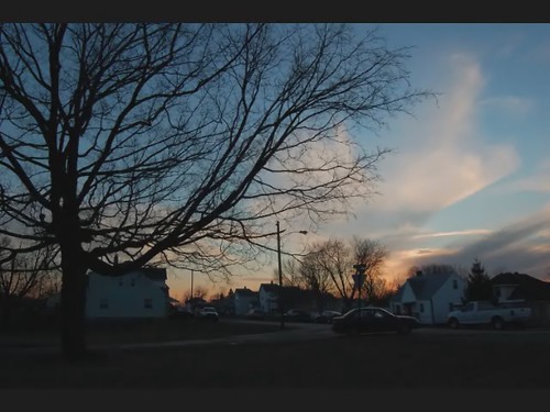 sunset ohio motion tree film clouds moving stop dayton passingcars