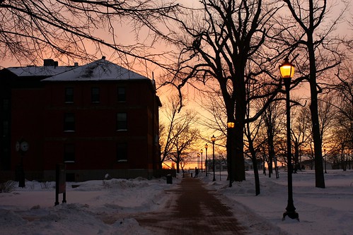 winter sunset snow canada campus university pei charlottetown upei