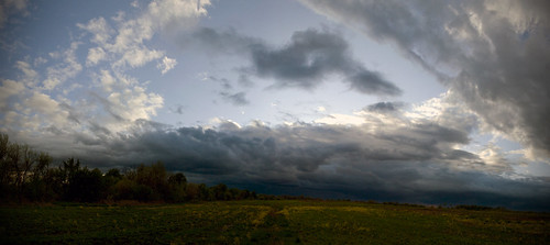 panorama field clouds