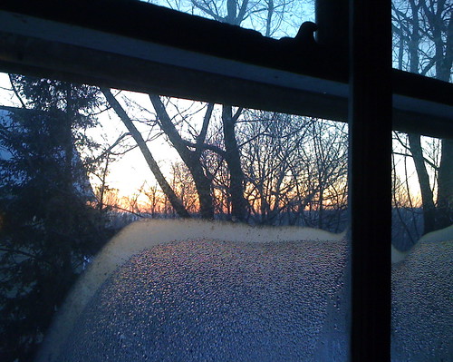 winter window sunrise