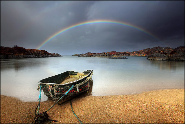 Rainbow and a wee boat - Ardtoe - Scotland