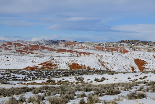winter landscape hills wyoming thermopolis buffalopasture