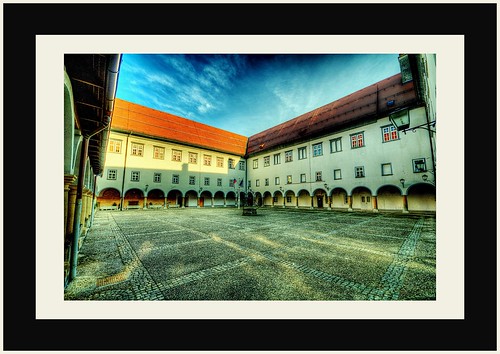 minorite monastery inner courtyard church st peter paul ptuj petovia slovenia slovenija slod300 nikon d300 sigma 1020 hdr photomatix frame old town architecture breathtaking beautiful incredible journey nice amazing travel tourism view awesome lovely perfect stunning tour tourist unique park sky cloud clouds road trip path grand excellent superb