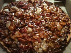Bacon and chicken and more bacon pizza