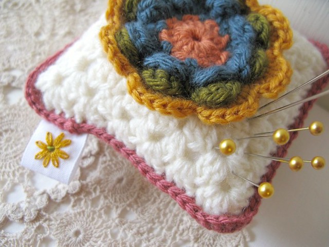 Phyllis, Vintage Rose crochet pincushion by Emma Lamb Phyllis, Vintage Rose crochet pincushion by Emma Lamb