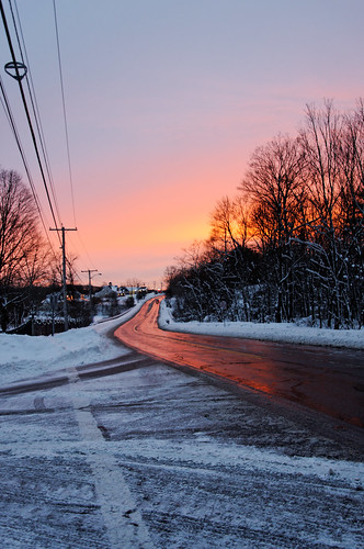 winter sunset snow kingstreet franklinma