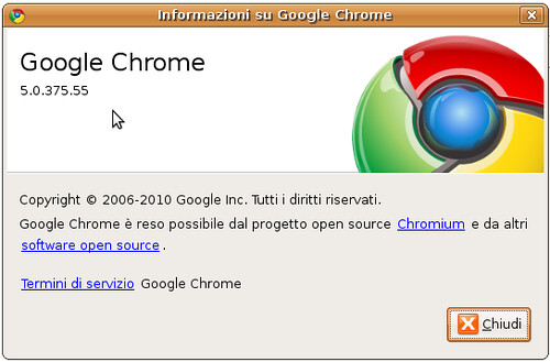 Google Chrome 5.0.375.55 stabile Linux