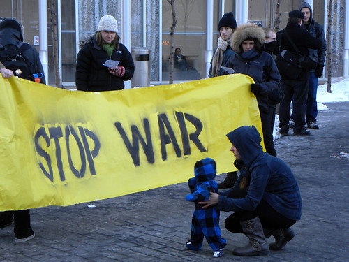 March against US military actions in Yemen and Pakistan in Minneapolis on February 11, 2010
