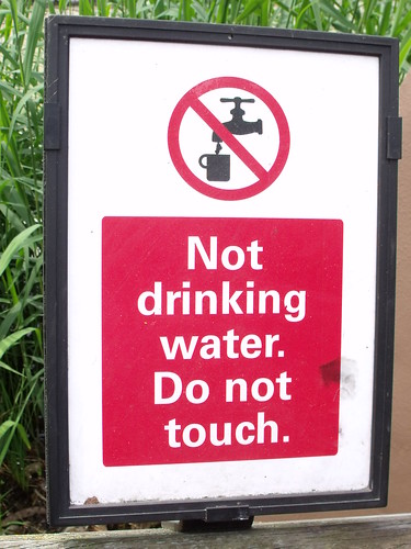 London Zoo - Not drinking water - Do not touch - sign