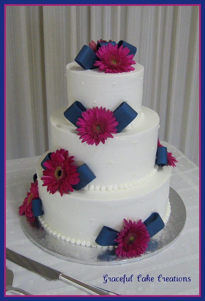 Navy Blue and Pink Wedding cake a photo on Flickriver
