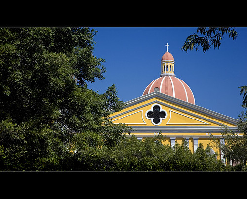 colour church cathedral pastel granada nicaragua