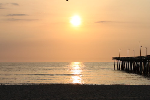 ocean light sky sun beach water sunrise reflections virginia pier atlantic virginiabeach