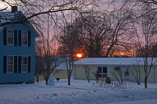 winter sunset iowa ackley christmas2009