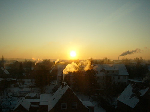 winter snow sunrise güstrow