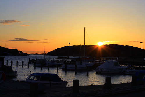 sol sweden sverige bohuslän lysekil solnedgång hamn västkusten båtar quartasunset