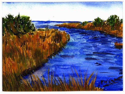 watercolor painting landscape northcarolina outerbanks