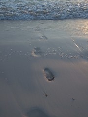 Pink Sand Footprints