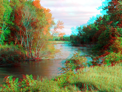 trees water river stereoscopic stereophoto 3d scenic anaglyph iowa coulds correctionville redcyan 3dimages 3dphotos 3dpictures stereopicture