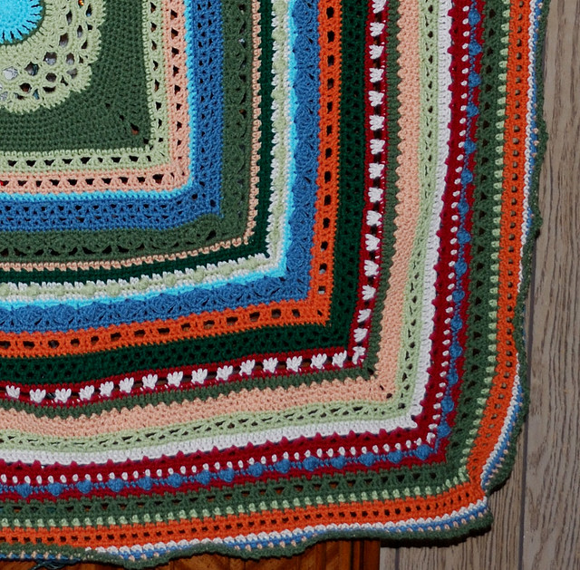 Stitch Sampler Afghan Closeup