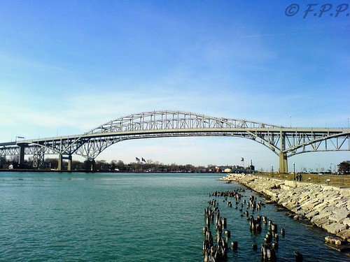 bridge blue usa ontario canada water america port michigan united sarnia states internation huron