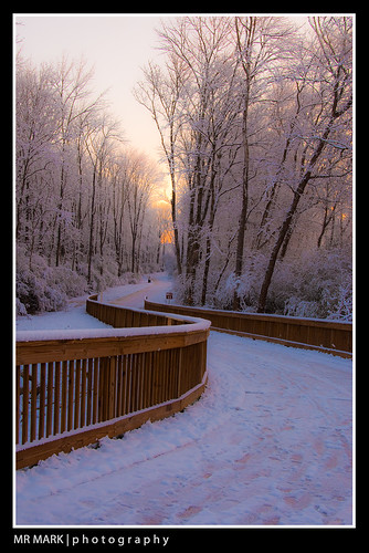 bridge trees snow sunrise ga fence georgia trail cumming forsyth bigcreekgreenway