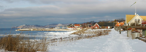 winter sea autostitch panorama beach landscape february nyhamnslage
