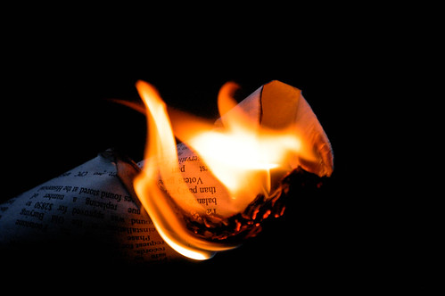 night matt paper fire newspaper words lyrics nikon kim flames burn d40