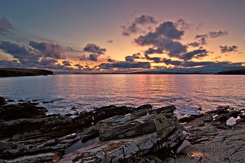 winter sunset sea landscape shetland wideanglelens sumburghhead