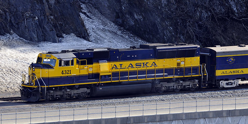 road blue yellow alaska train geotagged may engine rail tunnel anchorage 2009 journeys whittier 4321 geo:lat=60777099 geo:lon=148705616