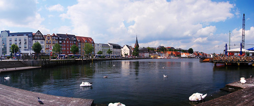 city summer sky panorama house water germany boats swan harbour 2009 flensburg panoramastudio the4elements sonydsch5