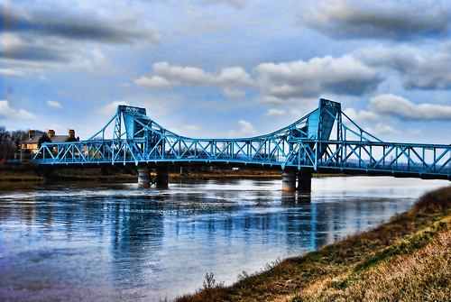 bridge blue sky river steel shotton riverdee northwales nikond60 deesidechesterwales