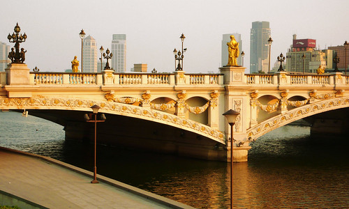 china city travel bridge light sunset summer sculpture sunlight water architecture river french golden italian european day cloudy colonial august 2008 tianjin concession